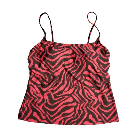 Caribbean Sand Tankini Top Women's Size Small Pink Animal Print Padded Swimwear - Picture 1 of 5